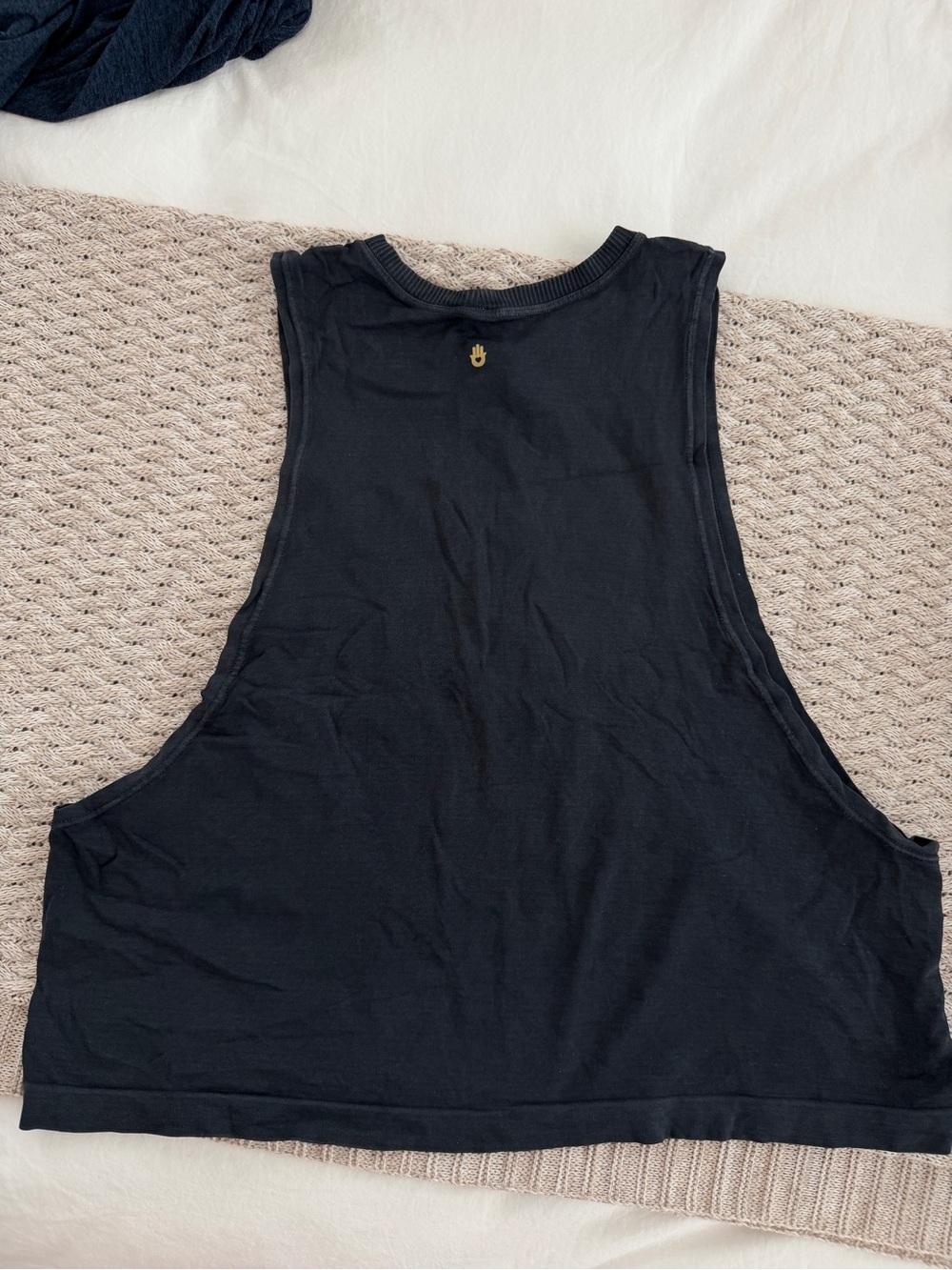 Spiritual Gangster Black Crop Tank with Gold Logo